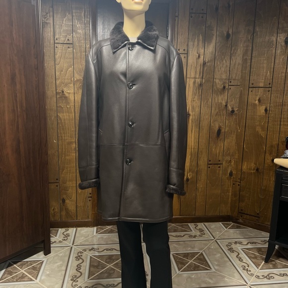 Gorski Men’s M Brown Natural Shearling, New Without Tag - Picture 7 of 12